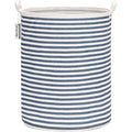 Sea Team Large Waterproof Laundry Hamper | Folding Ramie Cotton Storage Bin