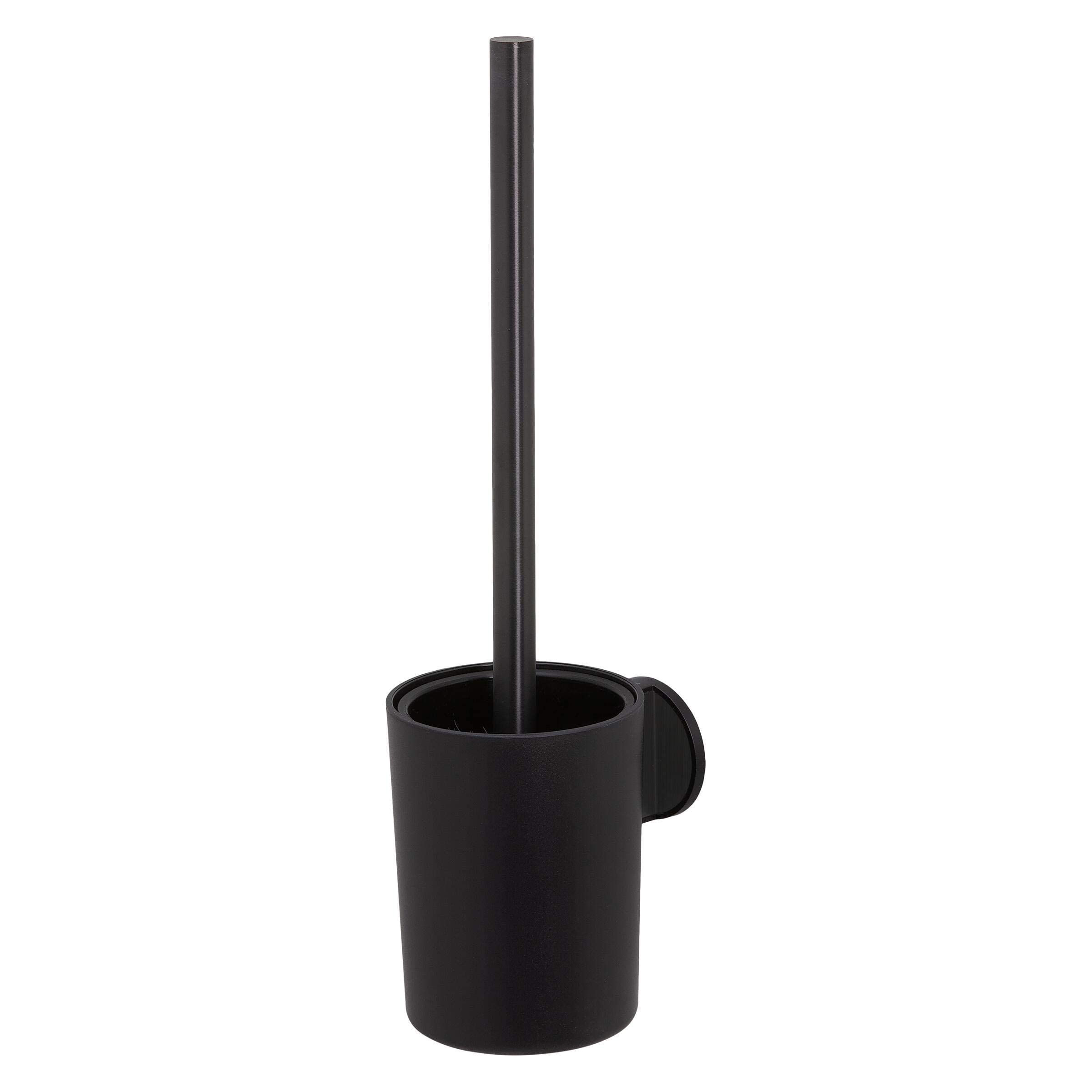 Tiger Tune Toilet Brush and Holder | No-Drill 3M Adhesive | Brushed Black