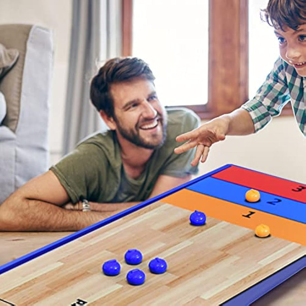 Jolof Store 3-in-1 Tabletop Game – Portable Curling, Bowling & Shuffleboard