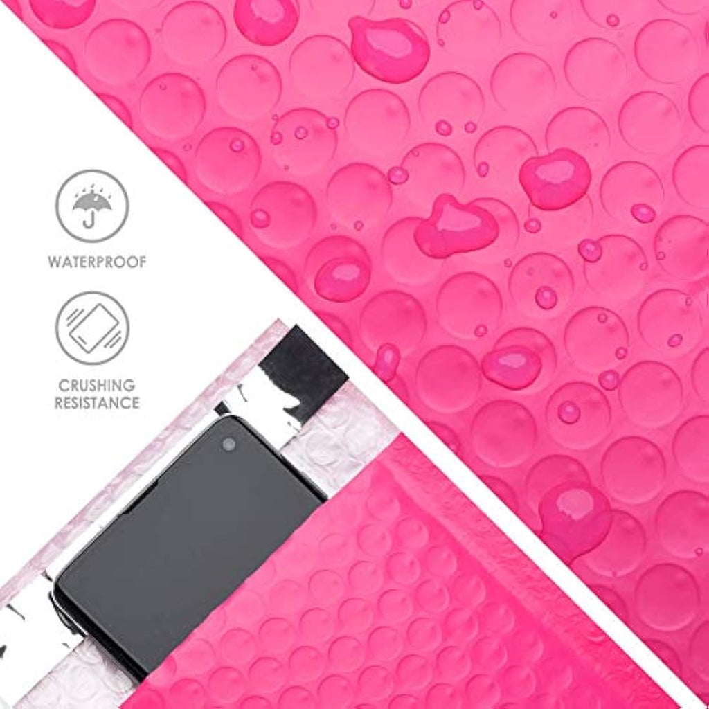 Switory Pink Bubble Mailers | 50 Pack A5 Padded Poly Envelopes 6x10"