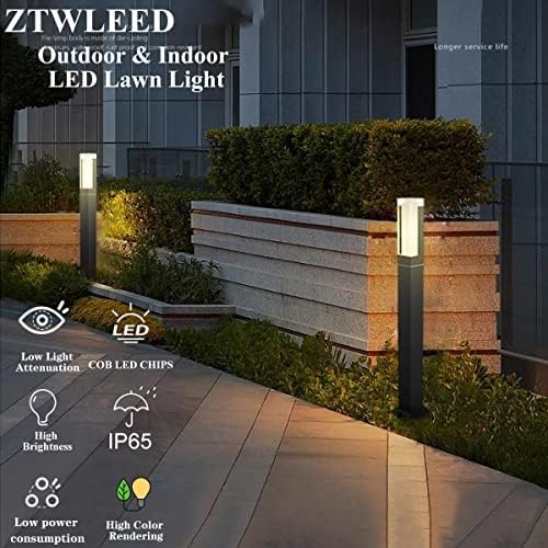 ZTWLEED 60CM LED Outdoor Bollard Light – 2 Pack IP65 Waterproof Garden Lamp