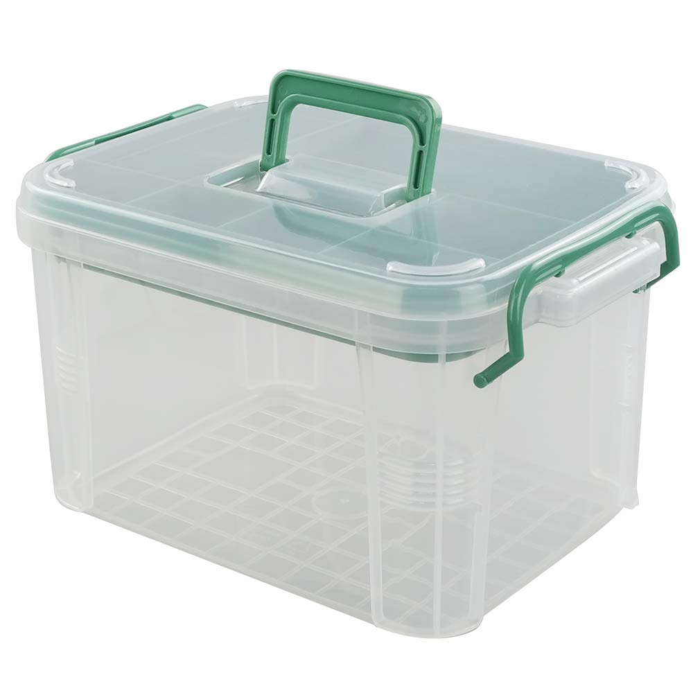 Cadineer Household Plastic First Aid Kit, Plastic Medicine Box, Clear Storage Box - image 1