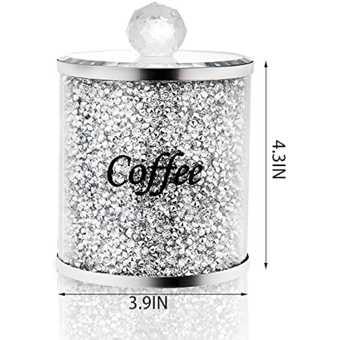 Jolof Store 3-Pack Crushed Diamond Glass Coffee Tea Sugar Canister Set