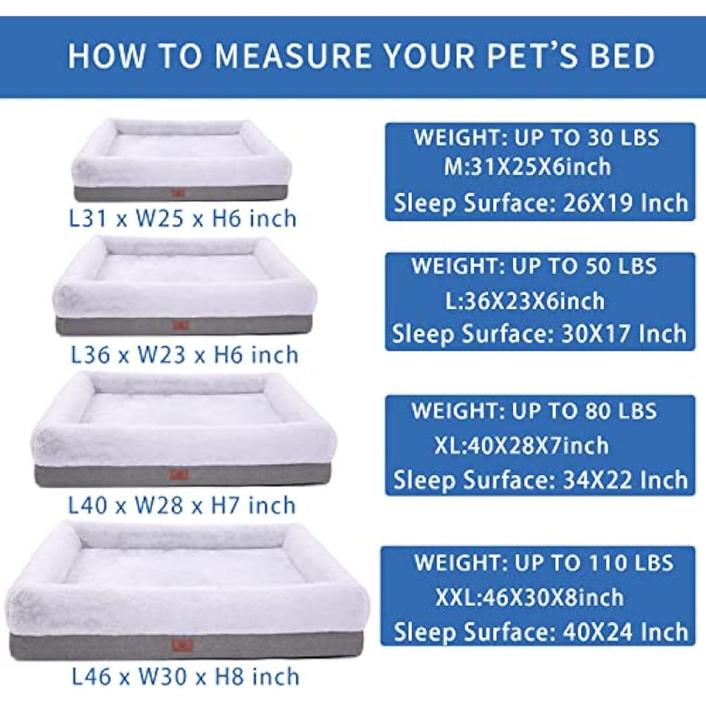 Rusefar Orthopedic Dog Bed – Waterproof Washable Large Pet Bed