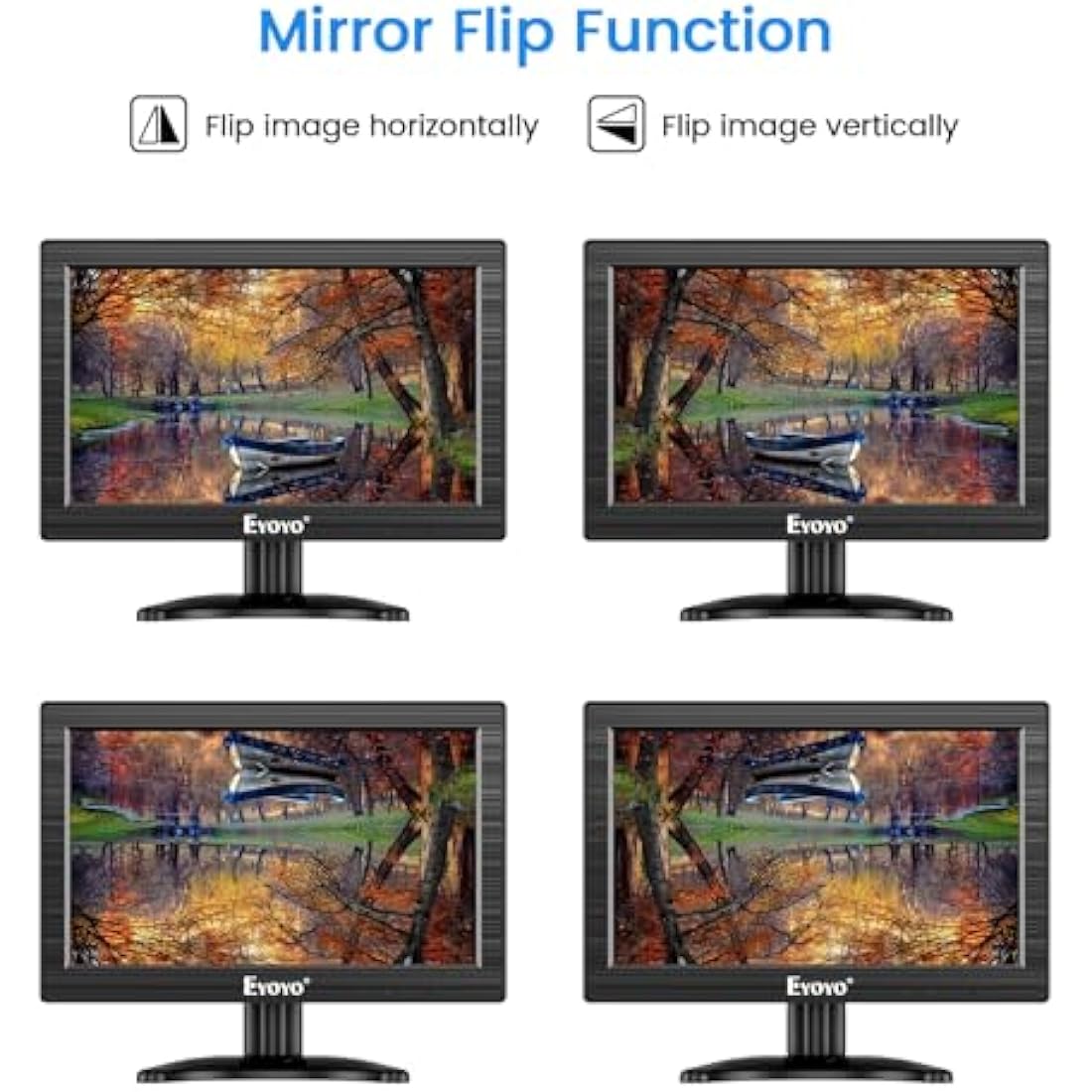 Eyoyo 12 Inch TFT LCD Monitor | 1366x768 HD Portable Display with HDMI & VGA