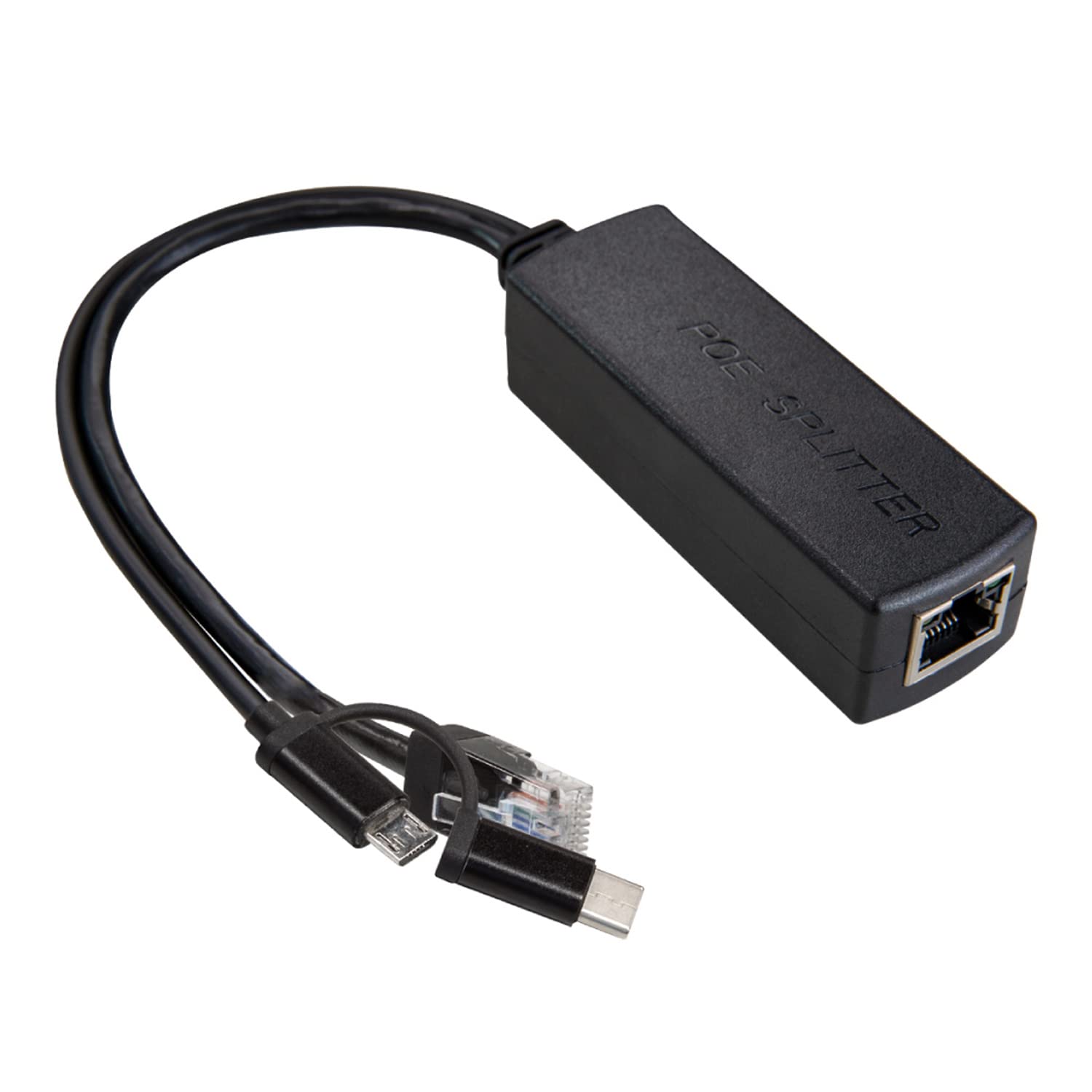 UCTRONICS Gigabit PoE Splitter 5V 3A for Raspberry Pi 4/3 – USB-C & Micro