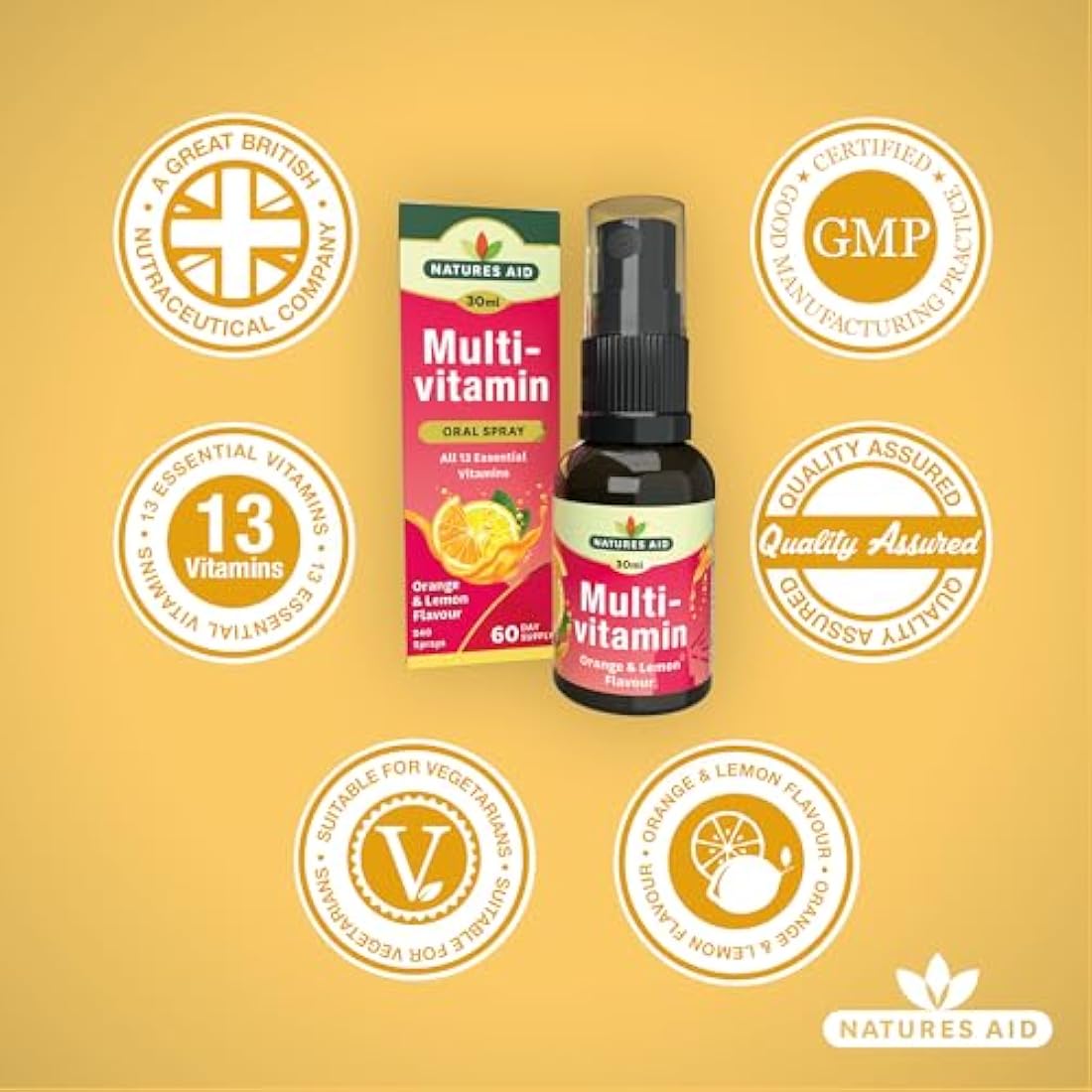 Natures Aid Multivitamin Daily Oral Spray – 30ml Liquid Supplement