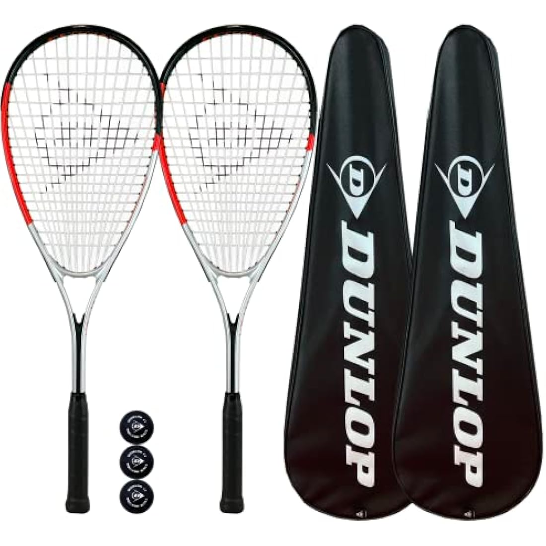 Dunlop Assassin Biotec X-Lite Squash Racket Set - 2 Rackets & 3 Balls