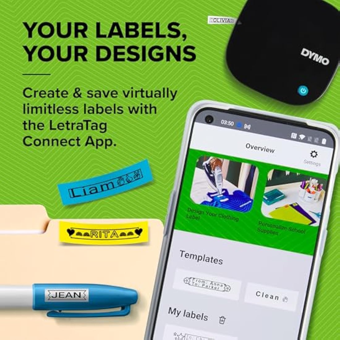 DYMO LetraTag 200B Bluetooth Label Maker Value Pack with 3 Tapes