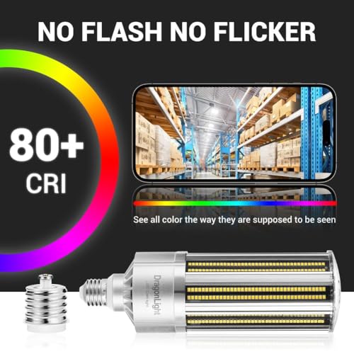 DragonLight 80W LED Corn Bulb | 600W Equiv | E27/E40 Base | 5000K Daylight
