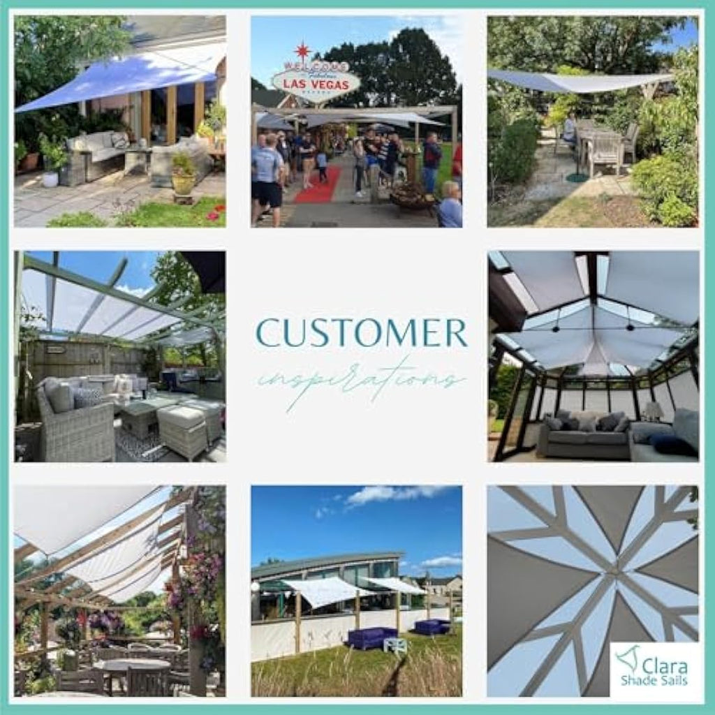 Clara Shade Sails – 3x5m White Rectangle Waterproof Garden Canopy
