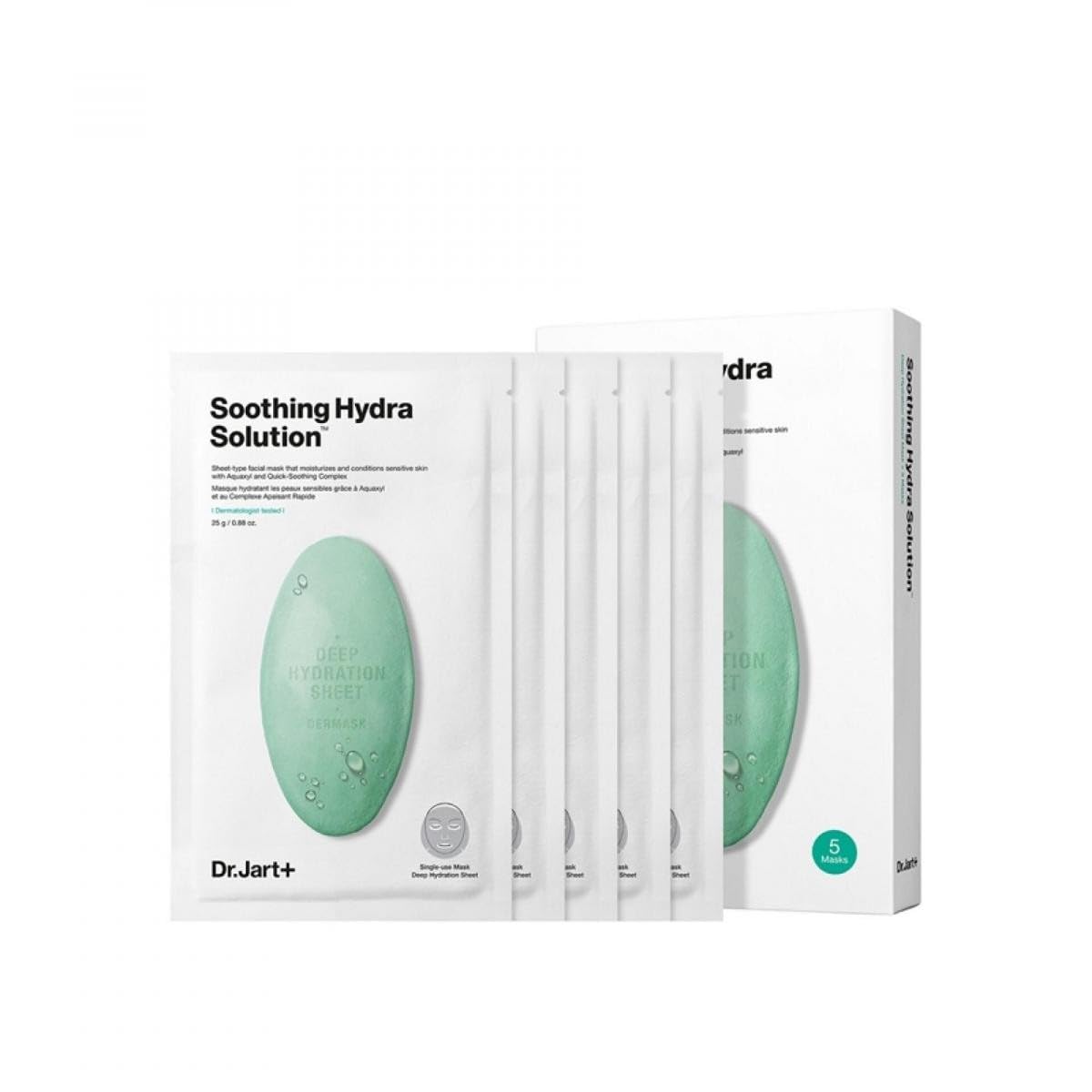 Dr. Jart+ Soothing Hydra Solution Sheet Mask - Hydrating Aloe Vera, 5 Pc