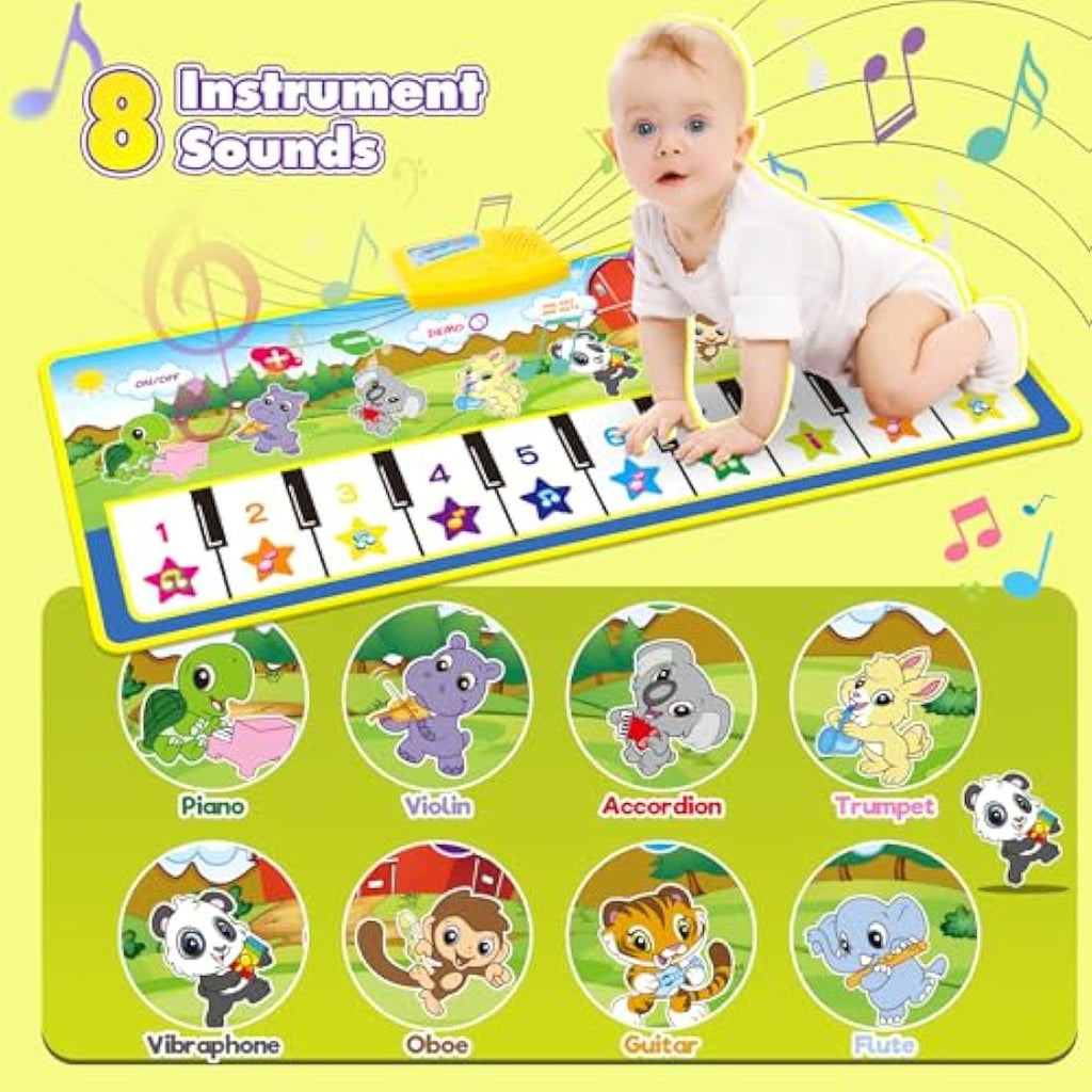 m zimoon Kids Piano Mat | 8 Instrument Musical Dance Floor Mat for Toddlers