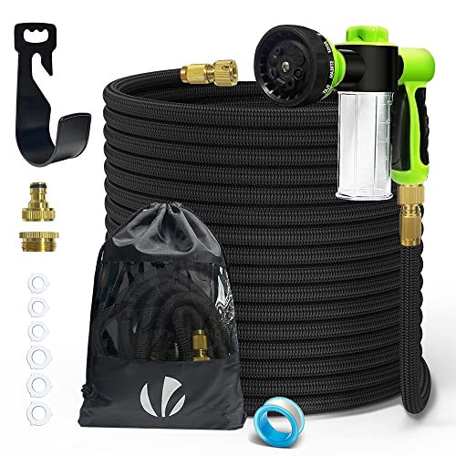 VOUNOT 30m Expandable Garden Hose | 8-Mode Spray Nozzle & Soap Dispenser