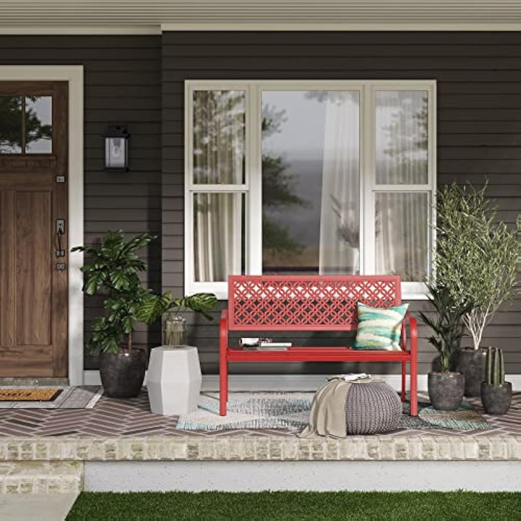 Grand Patio Steel Garden Bench – 3 Seater Rust-Resistant Outdoor Seat