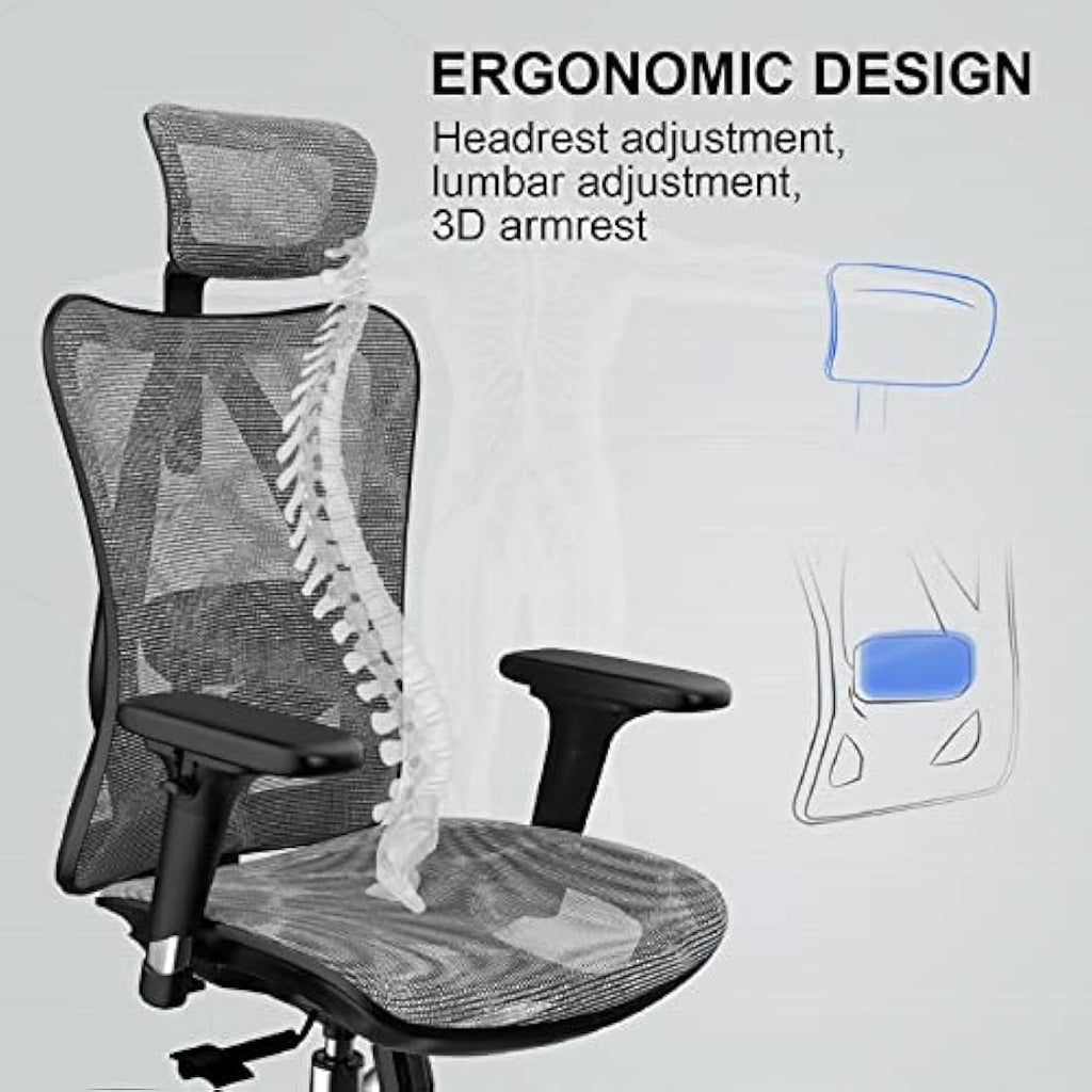 SIHOO M57 Ergonomic Mesh Office Chair | 3D Armrests & Lumbar Support