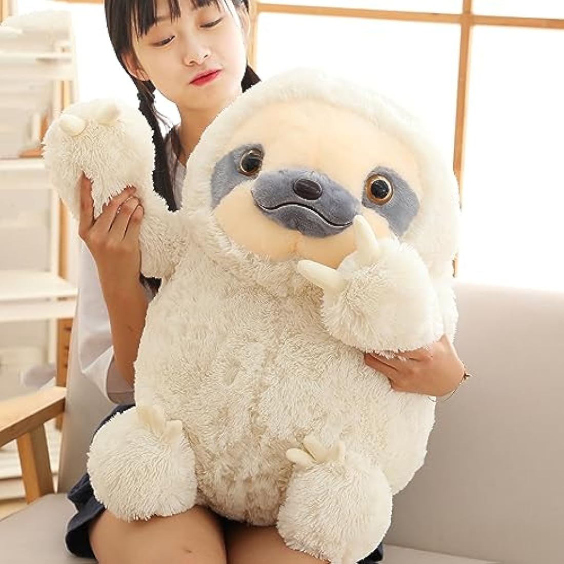 Giant Sloth Stuffed Animal – 27.5 Inch Ivory Plush Toy