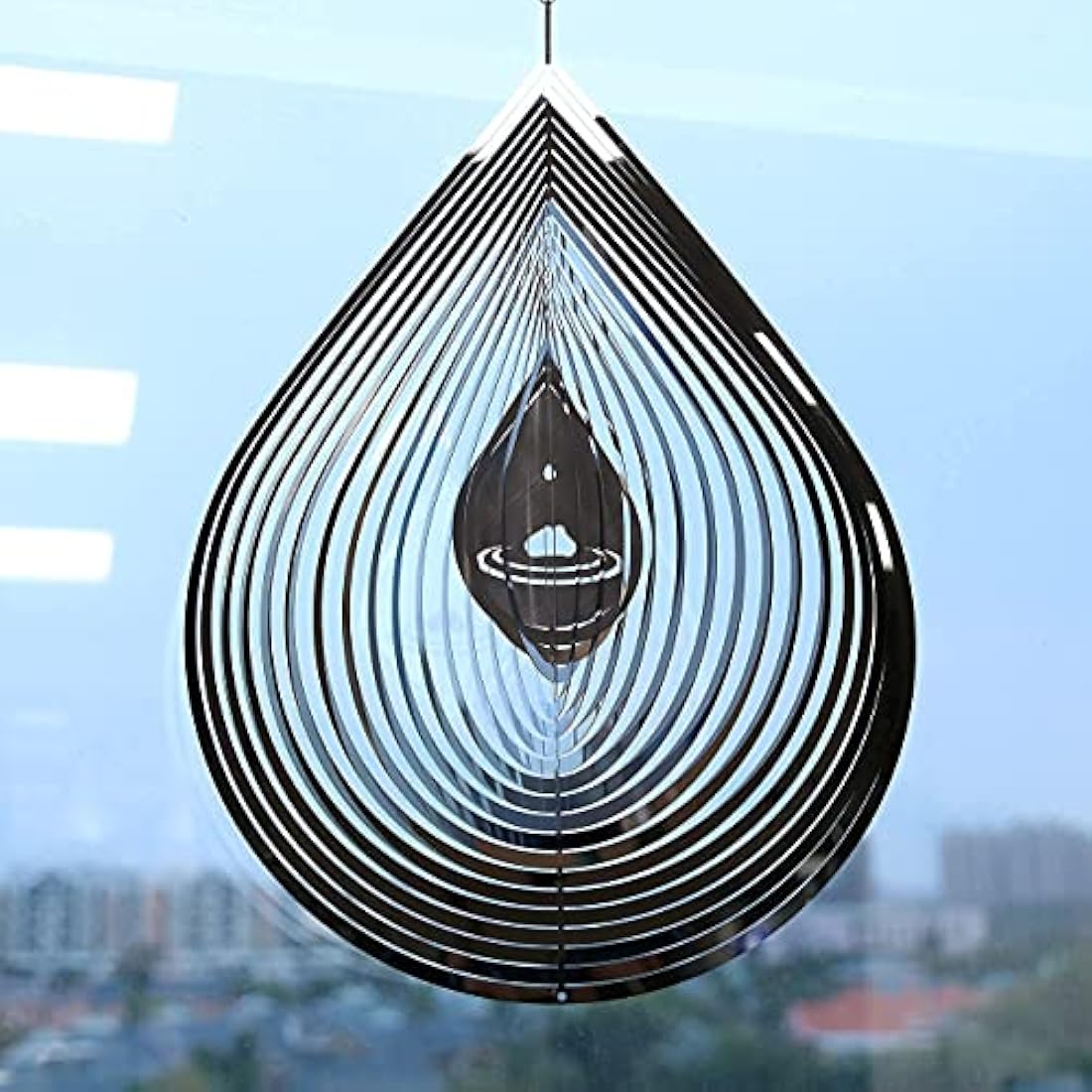 12" 3D Stainless Steel Wind Spinner – Metal Garden Sculpture