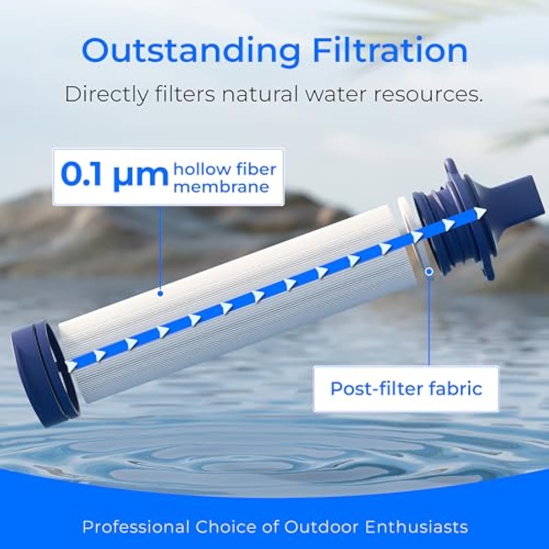 Waterdrop Personal Water Filter Straw with Gravity Bag for Camping & Hiking