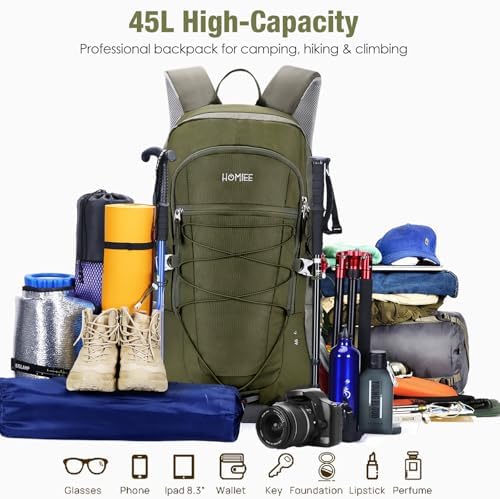 Jolof Store HOMIEE 45L/60L Waterproof Hiking Backpack for Trekking