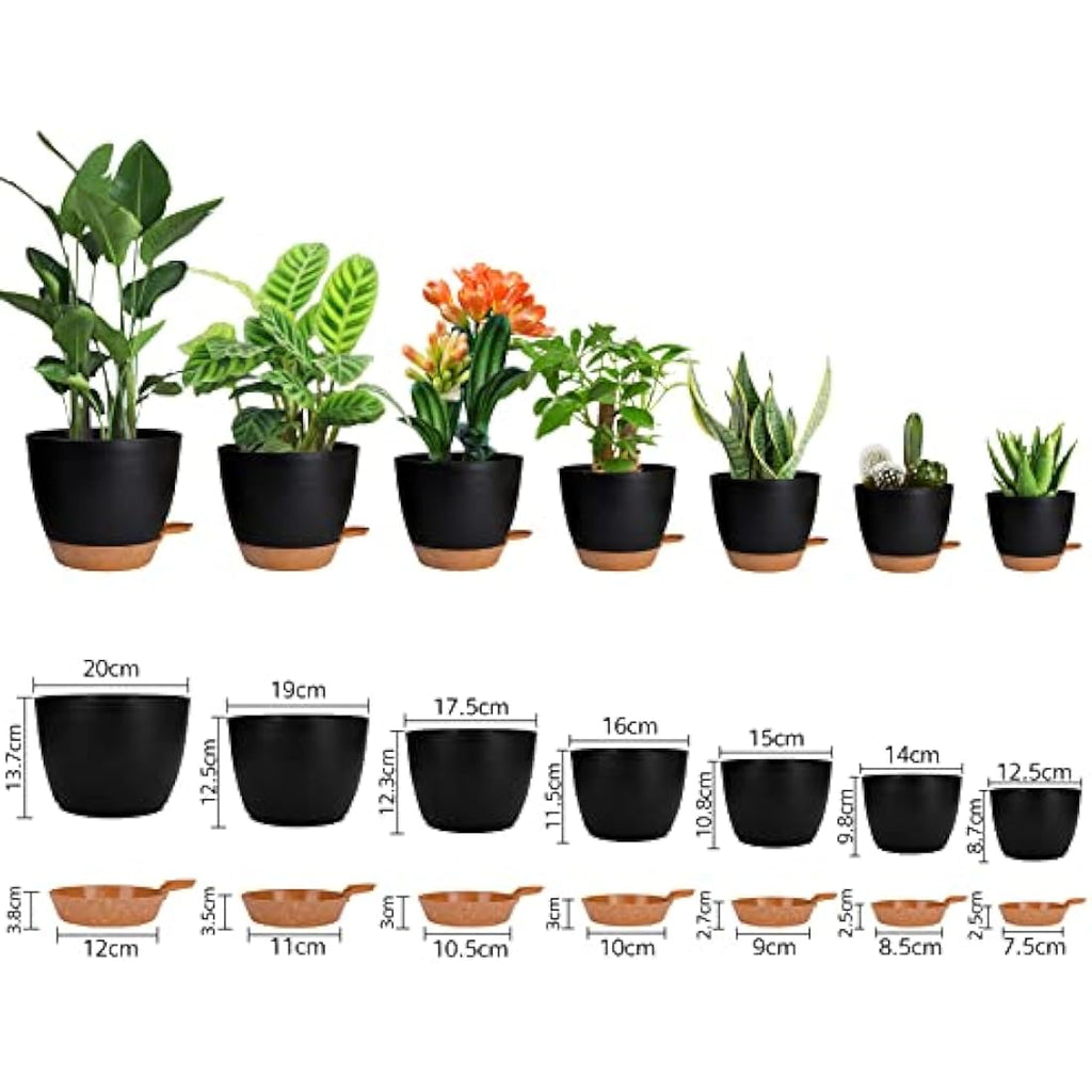 CSYY Self Watering Plant Pots | 7-Pack Plastic Planters with Drainage
