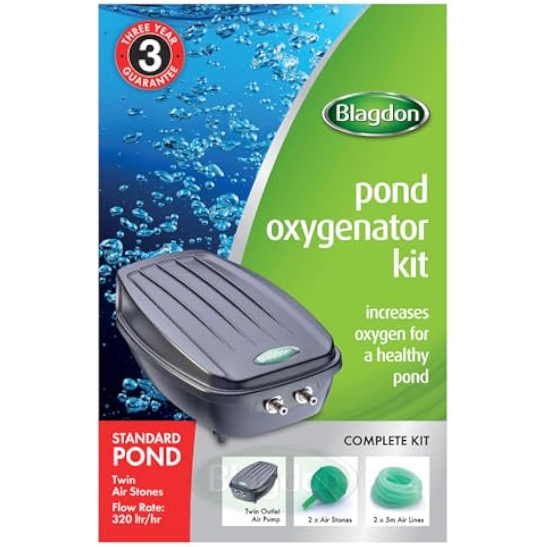 Blagdon Pond Water Oxygenator Kit | 2 Outlet Weatherproof Aerator