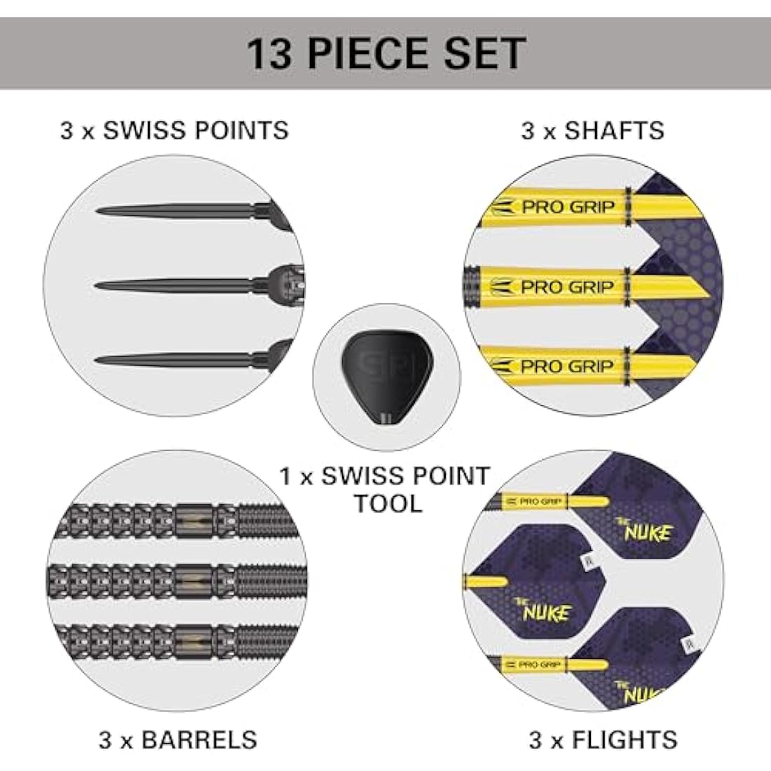 Target Luke Littler G1 Steel Tip Darts – 90% Tungsten Swiss Point Set