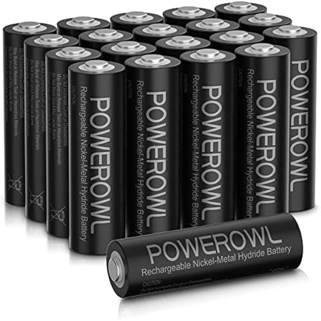 Powerowl AA Rechargeable Batteries 2800mAh Ni-MH High Capacity | 20 Pack
