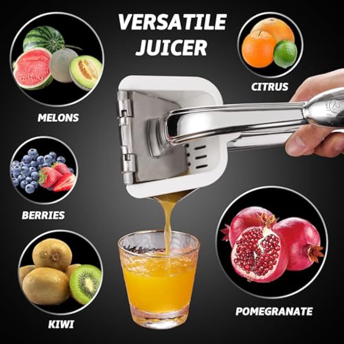 Stainless Steel Citrus Squeezer – Heavy-Duty Hand Juicer Press