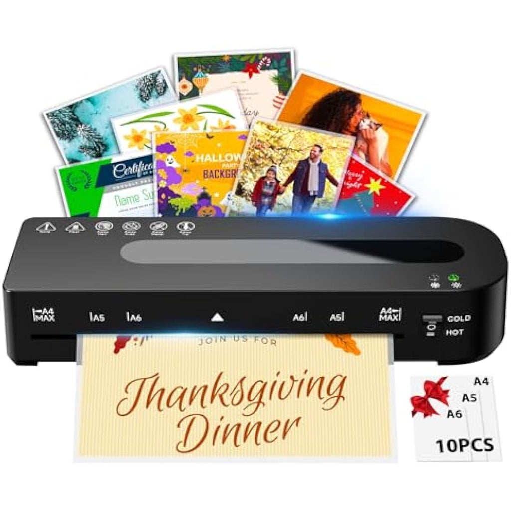 MAXDONE A4 Laminator Machine | 90s Fast Warm-Up Thermal & Cold - Black