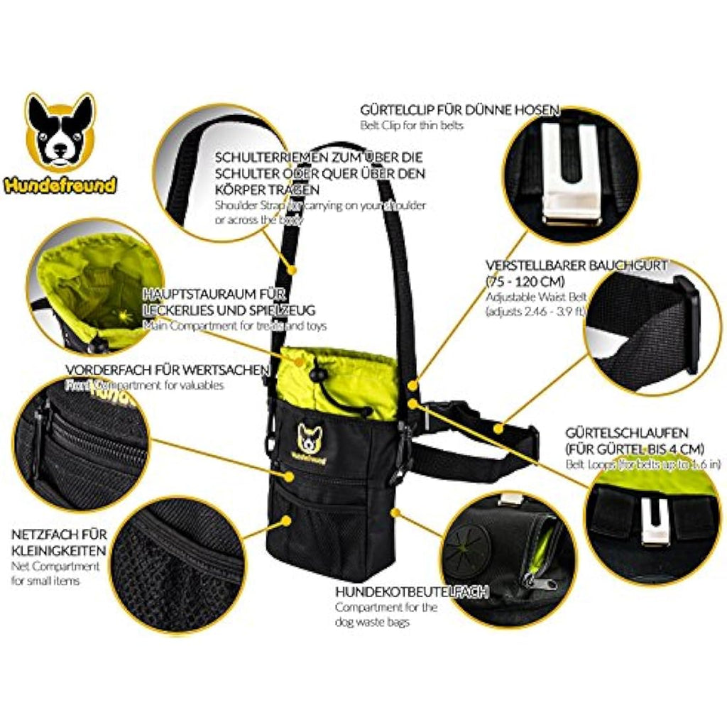 Hundefreund Dog Treat Bag | 4-in-1 Training Pouch with Waist Strap