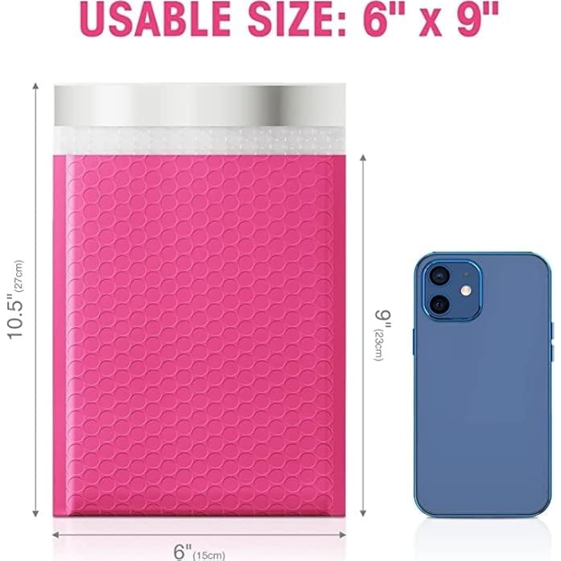 Switory Pink Bubble Mailers – 6x10 Inch Padded Poly Envelopes, 100 Pack