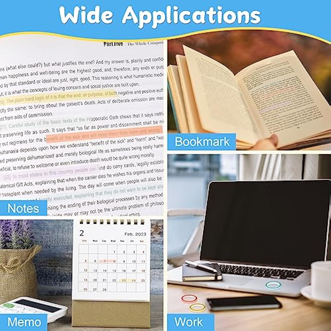 Hoiny Highlighter Tape | 10 Rolls Transparent Sticky Annotation Strips