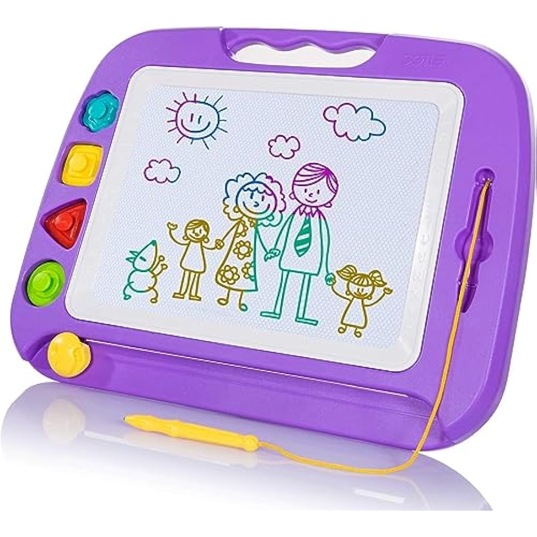 SGILE Large Magnetic Drawing Board – 4 Color Toddler Doodle Pad, Purple
