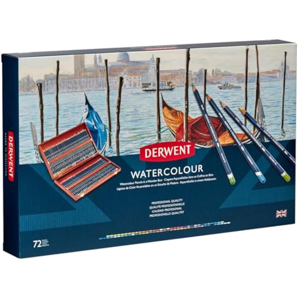Derwent Watercolour Pencils – Professional Set of 72 in Wooden Gift Box