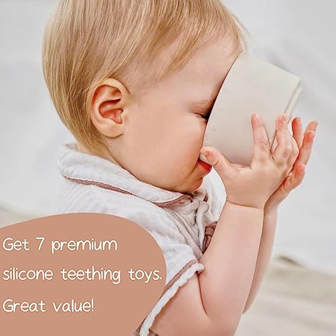 Moonkie Silicone Stacking Cups – 7 Piece Food Grade Baby Teether Toy