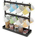 YUMORE Coffee Mug Holder Stand | 16 Hook 2-Tier Metal Countertop Organizer