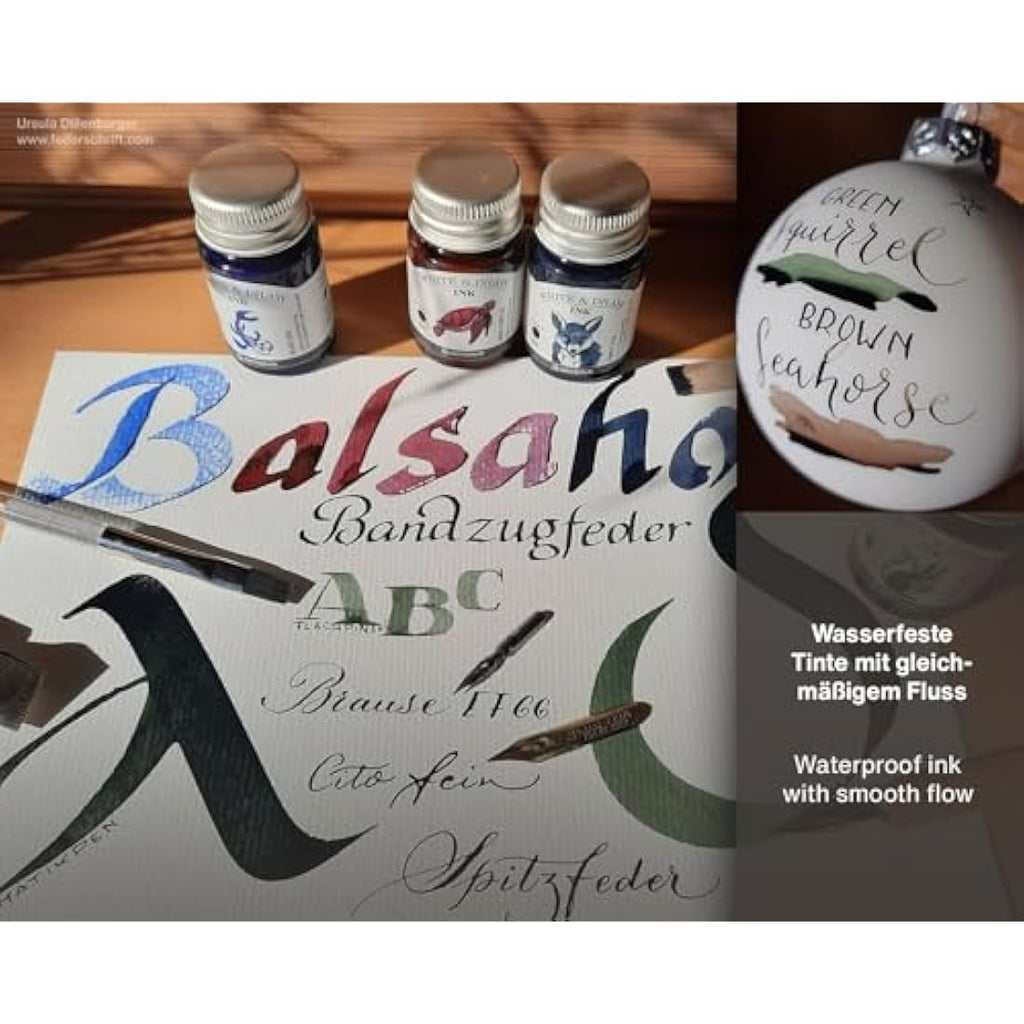 Octopus Write & Draw Waterproof Fountain Pen Ink Set - 6 x 10ml Basic Mix