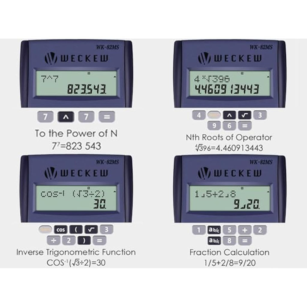 WECKEW Scientific Calculator – 240 Functions & 2-Line LCD – Navy Blue