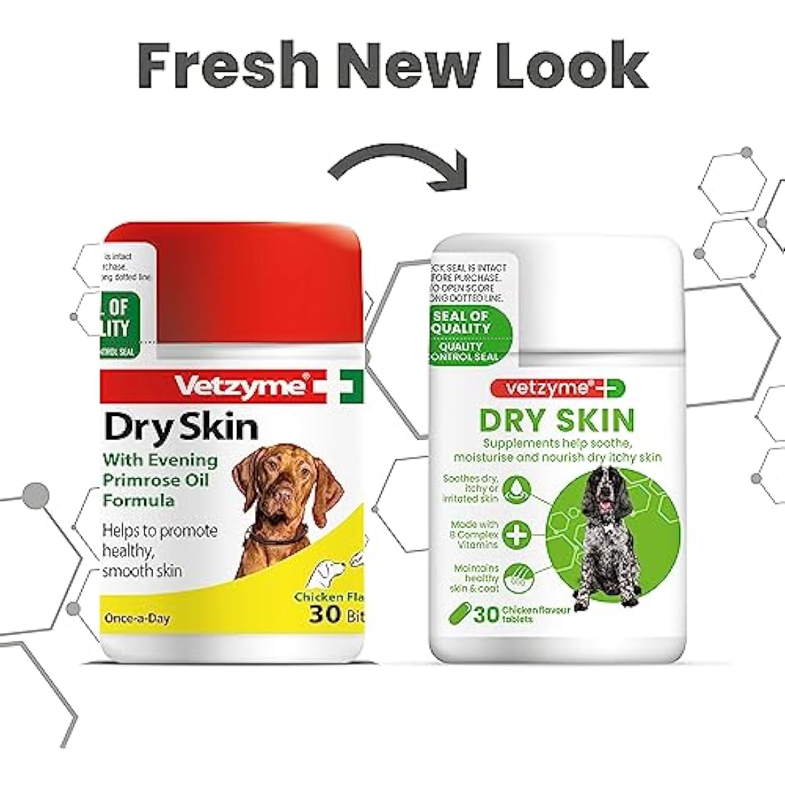 Vetzyme Dry Skin Relief Tablets for Dogs – Chicken Flavour (30 Count)