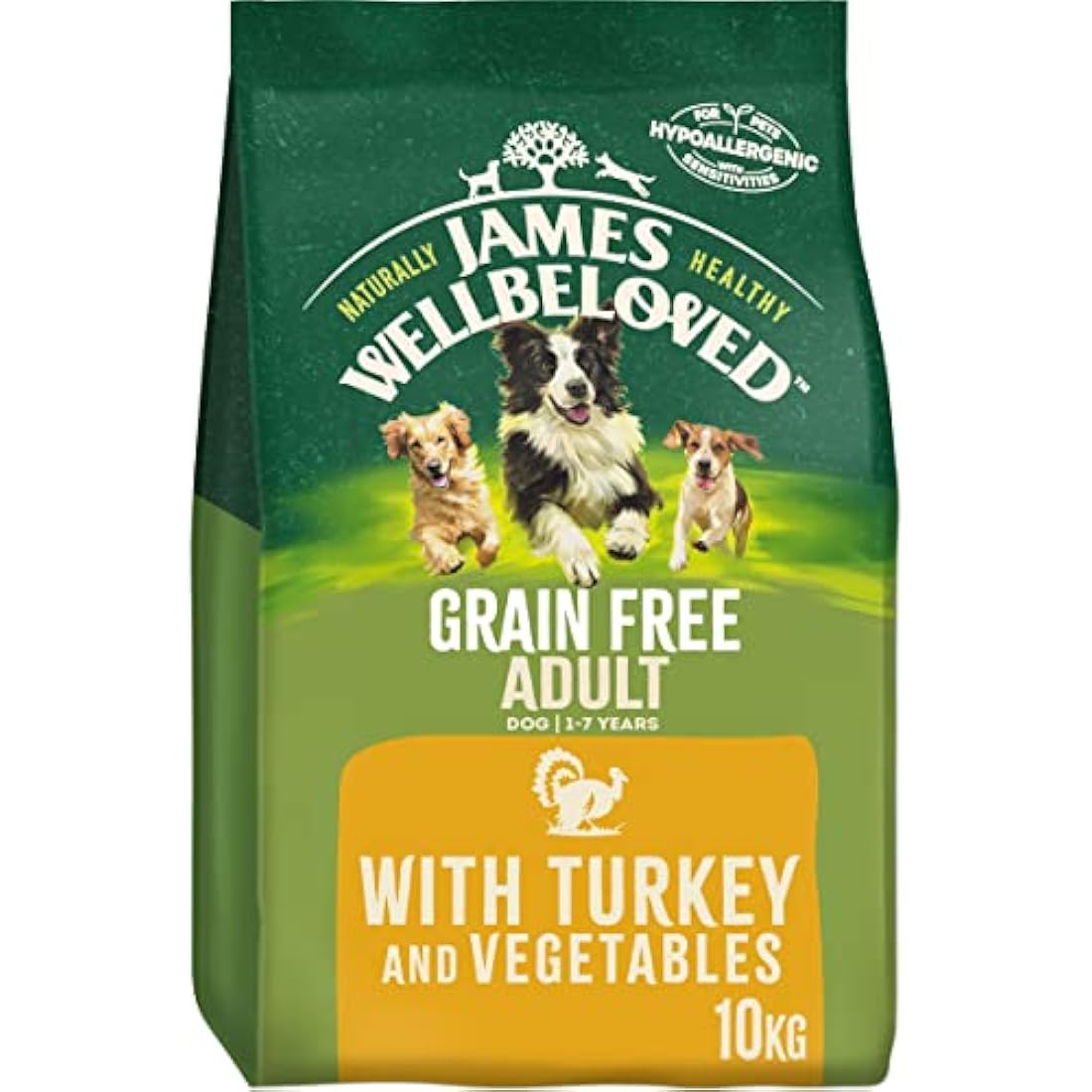 James Wellbeloved Grain Free Adult Dry Dog Food – Turkey & Veg – 10kg