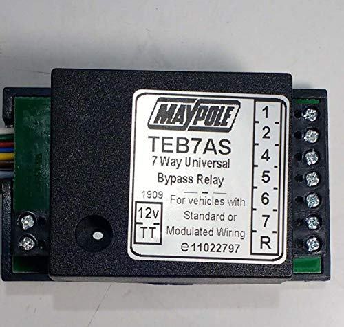 Maypole 12V 7 Way Bypass Relay with Audible Buzzer for Trailer Towing