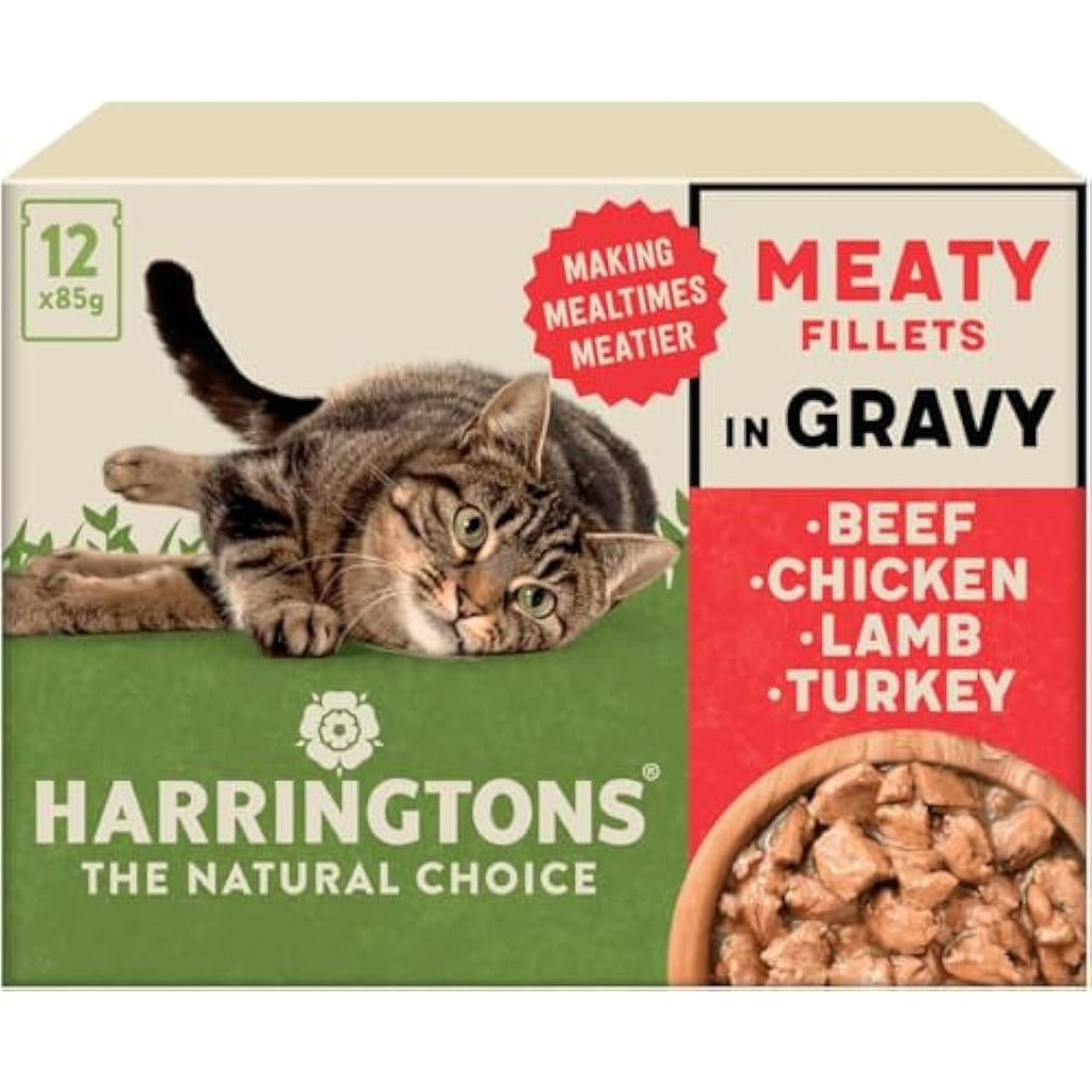 Harringtons Grain Free Wet Cat Food - Meaty Gravy Multipack 72x85g