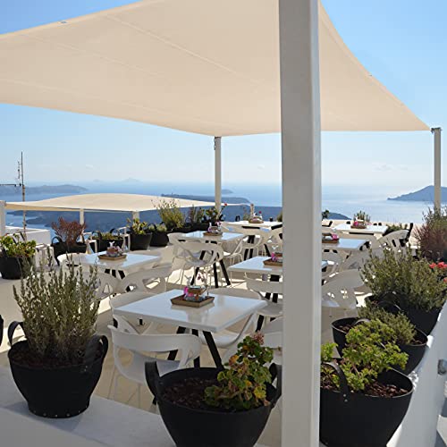 Relaxdays Rectangular Shade Sail | 3.5 x 2.5 m UV Protection Canopy, Beige