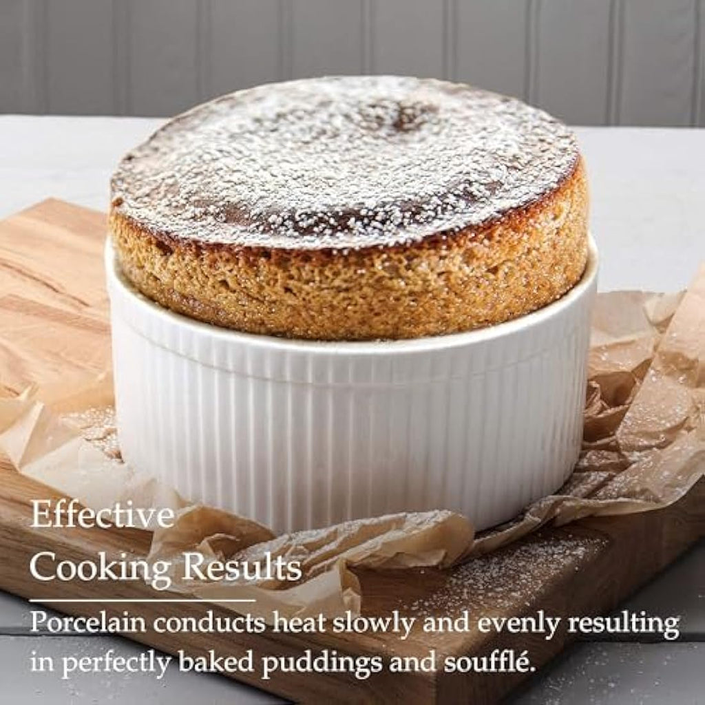 WM Bartleet & Sons Porcelain Soufflé Dish – 22cm White Ceramic Bowl