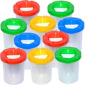 Non-Spill Paint Pots with Plastic Stoppers - 10 Pack
