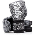 Fairtex Microfibre Muay Thai Boxing Gloves - Black/White, 12 oz