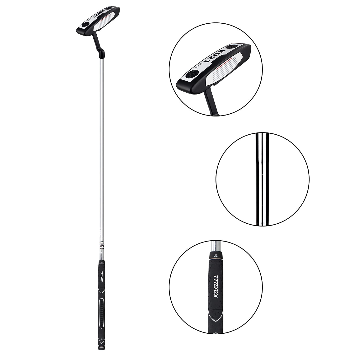 KOFULL Men's Golf Putter – 35 Inch Zinc Alloy Club with Rubber Grip
