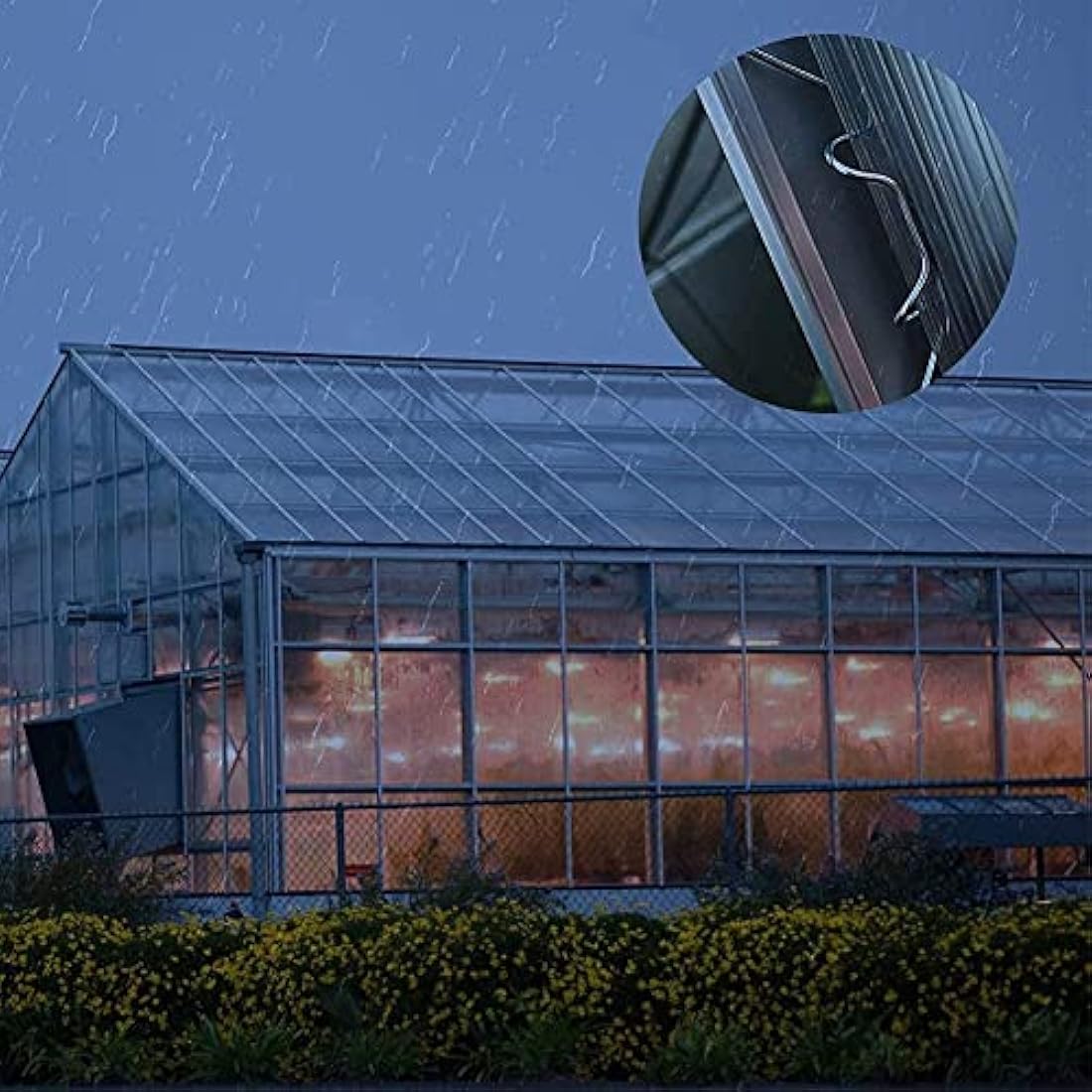 100Pcs Stainless Steel Greenhouse W Clips for Glass Panes