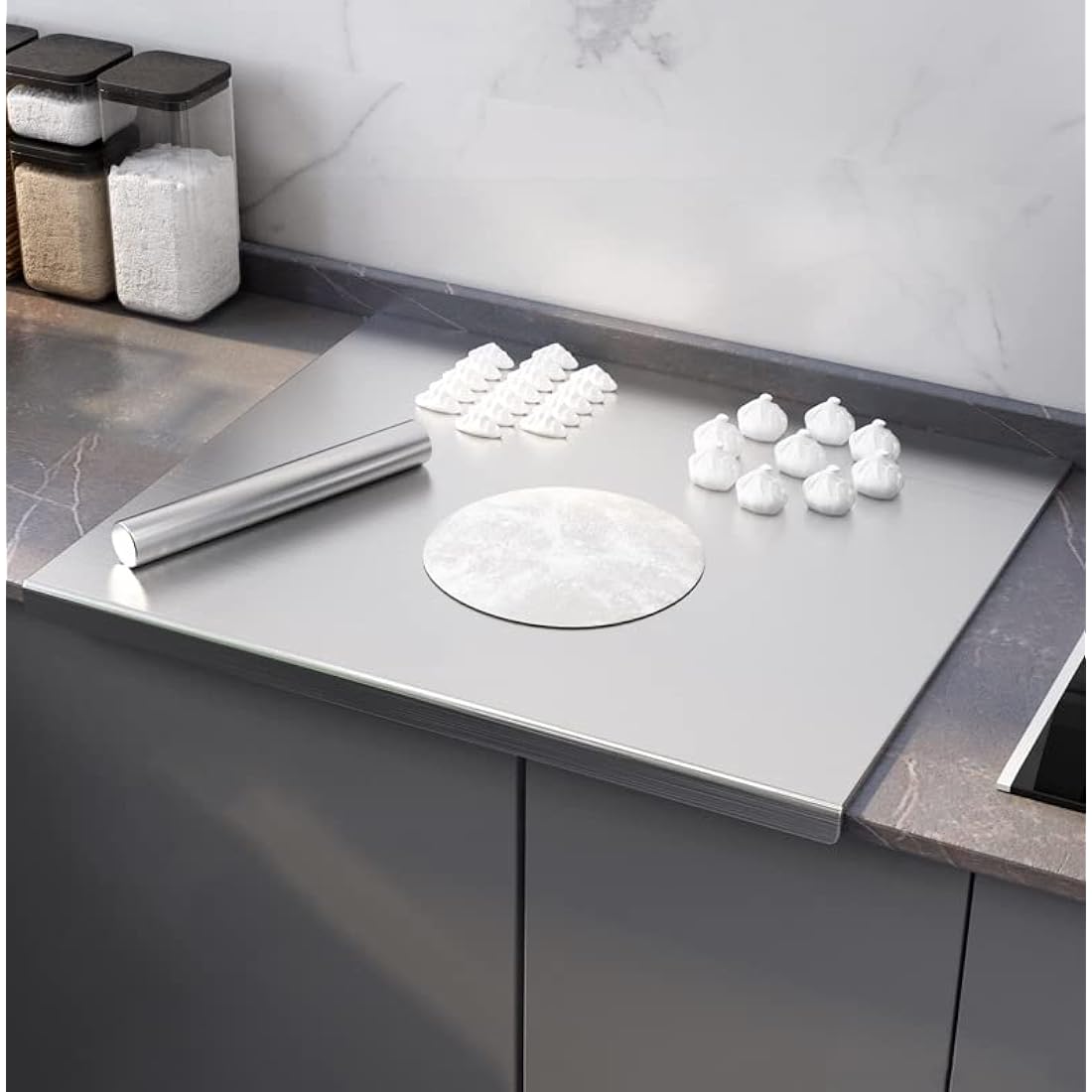 Jolof Store Stainless Steel Cutting Board | 80x50cm Heavy Duty Worktop Saver